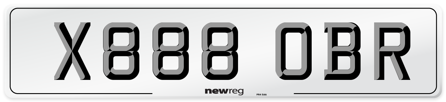 X888 OBR Number Plate from New Reg